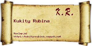 Kukity Rubina névjegykártya